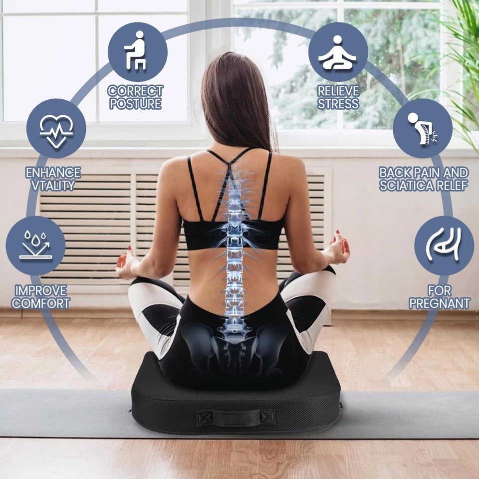 Memory Foam Seat Cushion – Ergonomic Office Chair Cushion for Back Pain Relief