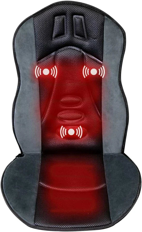 Sojoy Massage Seat Cushion Heated Back Massager Body Chair for Home &Car Use New